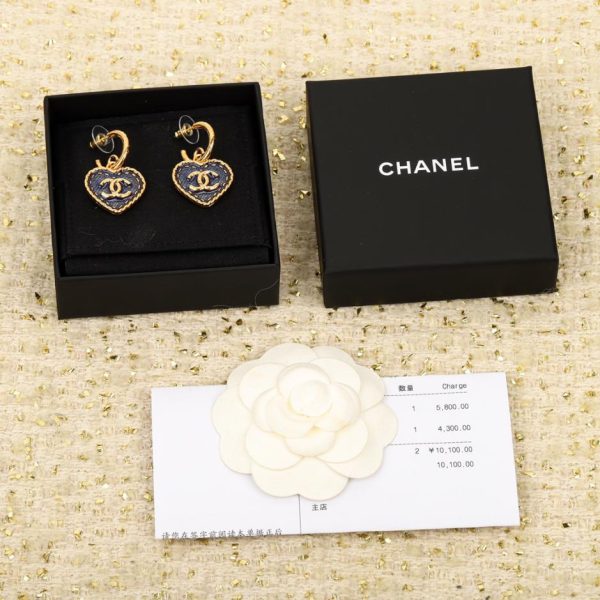 réplica,joyas,joyería,1:1,replica,fake,lujo,barato Pendientes de amor azul denim Chanel
