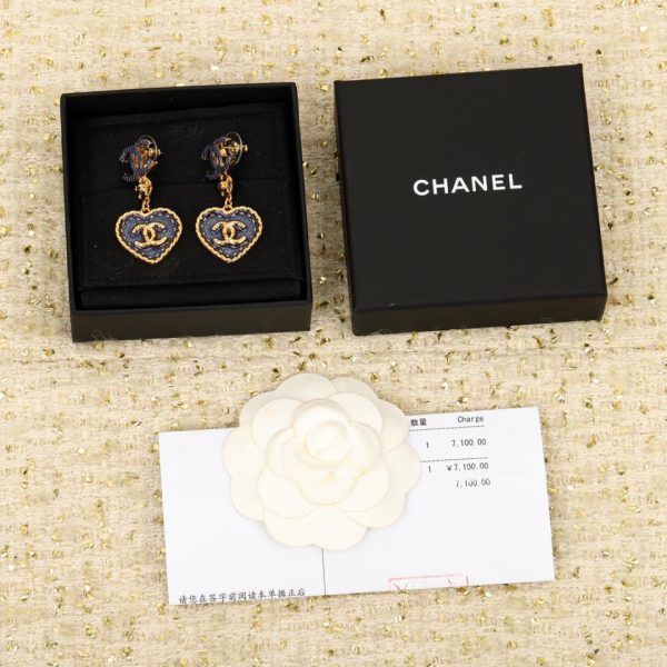réplica,joyas,joyería,1:1,replica,fake,lujo,barato Pendientes de amor azul denim Chanel
