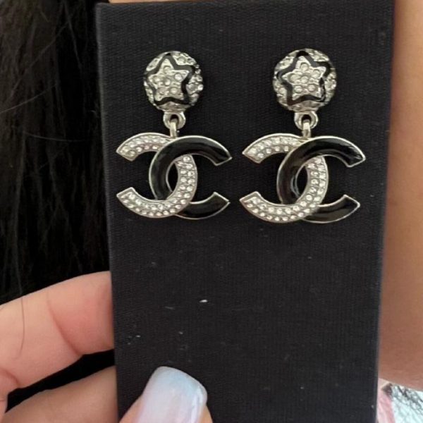 réplica,joyas,joyería,1:1,replica,fake,lujo,barato Pendientes Chanel estrella de cinco puntas doble C