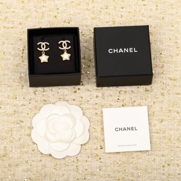 réplica,joyas,joyería,1:1,replica,fake,lujo,barato Pendientes Chanel estrella de cinco puntas doble C