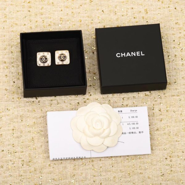 réplica,joyas,joyería,1:1,replica,fake,lujo,barato Pendientes Chanel cuadrados con estrella de cinco puntas