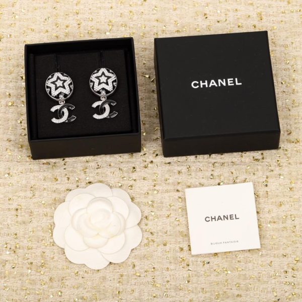 réplica,joyas,joyería,1:1,replica,fake,lujo,barato Pendientes Chanel estrella de cinco puntas doble C
