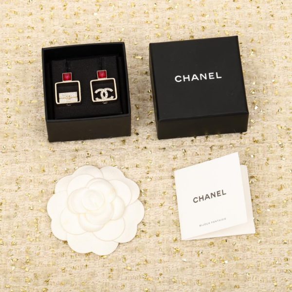 réplica,joyas,joyería,1:1,replica,fake,lujo,barato Pendientes Chanel último bolso doble C