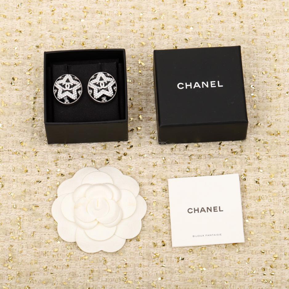 réplica,joyas,joyería,1:1,replica,fake,lujo,barato réplica,joyas,joyería,1:1,replica,fake,lujo,barato Pendientes Chanel estrella de cinco puntas doble C