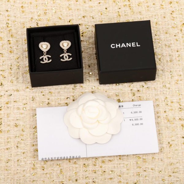 réplica,joyas,joyería,1:1,replica,fake,lujo,barato Pendientes Chanel Love Pearl Diamond Doble C