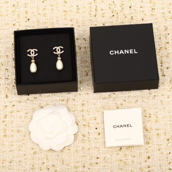 réplica,joyas,joyería,1:1,replica,fake,lujo,barato Pendientes colgantes con doble C de Chanel.