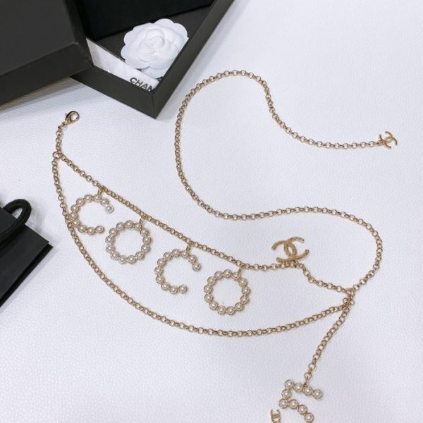 réplica,joyas,joyería,1:1,replica,fake,lujo,barato Cadena de cintura COCO de metal Chanel 24cc 95cm