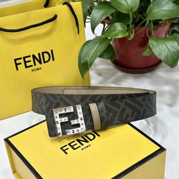 réplica,joyas,joyería,1:1,replica,fake,lujo,barato Cinturón reversible de doble trabilla FENDI