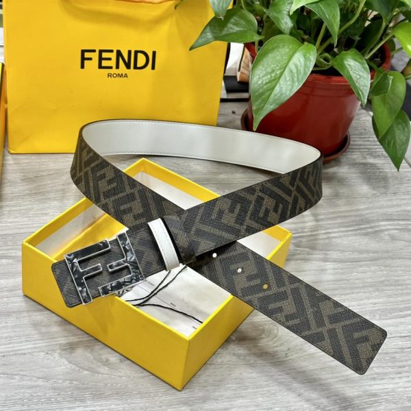 réplica,joyas,joyería,1:1,replica,fake,lujo,barato FENDI Cinturón reversible de doble presilla de 4,0 cm de ancho