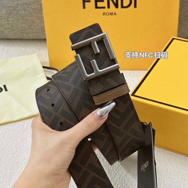 réplica,joyas,joyería,1:1,replica,fake,lujo,barato Cinturón FENDI doble ancho 4.0cm