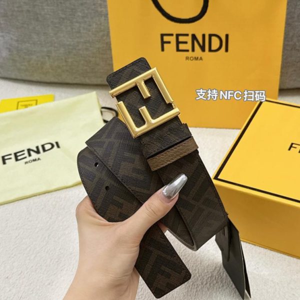 réplica,joyas,joyería,1:1,replica,fake,lujo,barato Cinturón FENDI doble ancho 4.0cm