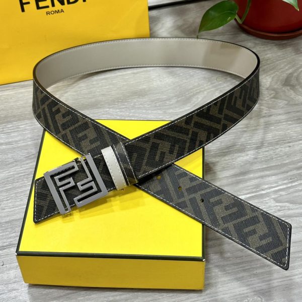 réplica,joyas,joyería,1:1,replica,fake,lujo,barato FENDI Cinturón reversible de doble presilla de 4,0 cm de ancho