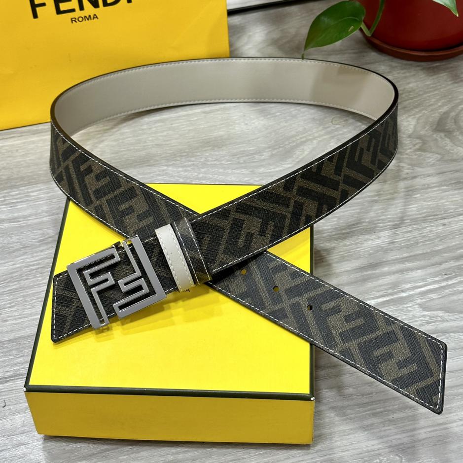 réplica,joyas,joyería,1:1,replica,fake,lujo,barato réplica,joyas,joyería,1:1,replica,fake,lujo,barato FENDI Cinturón reversible de doble presilla de 4,0 cm de ancho