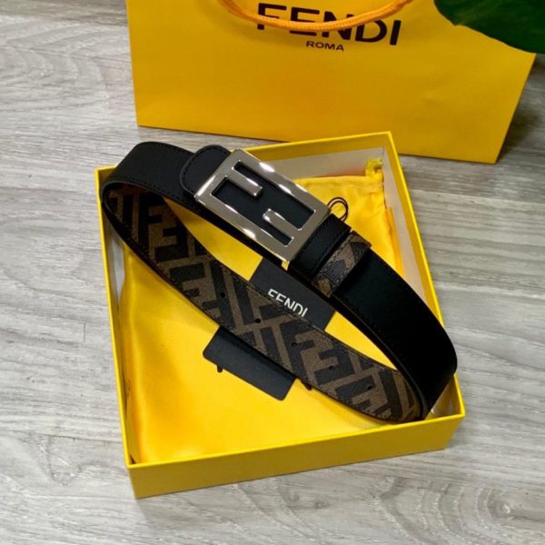 réplica,joyas,joyería,1:1,replica,fake,lujo,barato FENDI Cinturón reversible de doble presilla de 3,0 cm de ancho