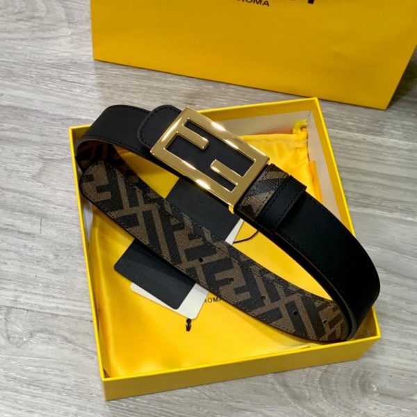 réplica,joyas,joyería,1:1,replica,fake,lujo,barato FENDI Cinturón reversible de doble presilla de 3,0 cm de ancho