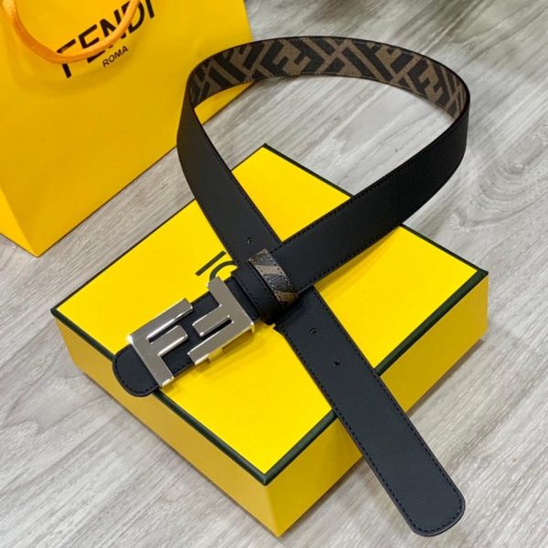 réplica,joyas,joyería,1:1,replica,fake,lujo,barato FENDI Cinturón reversible de doble presilla de 3,0 cm de ancho