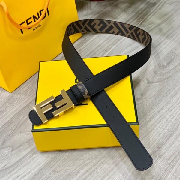 réplica,joyas,joyería,1:1,replica,fake,lujo,barato FENDI Cinturón reversible de doble presilla de 3,0 cm de ancho