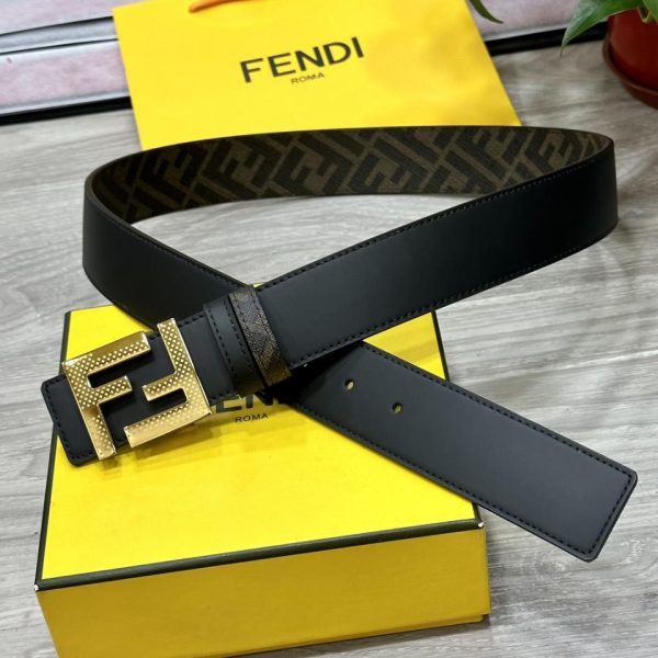 réplica,joyas,joyería,1:1,replica,fake,lujo,barato FENDI Cinturón reversible de doble presilla de 4,0 cm de ancho