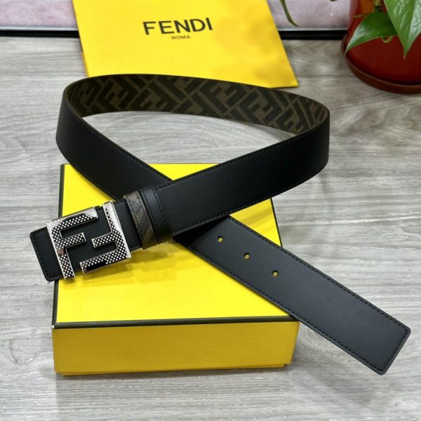 réplica,joyas,joyería,1:1,replica,fake,lujo,barato FENDI Cinturón reversible de doble presilla de 4,0 cm de ancho