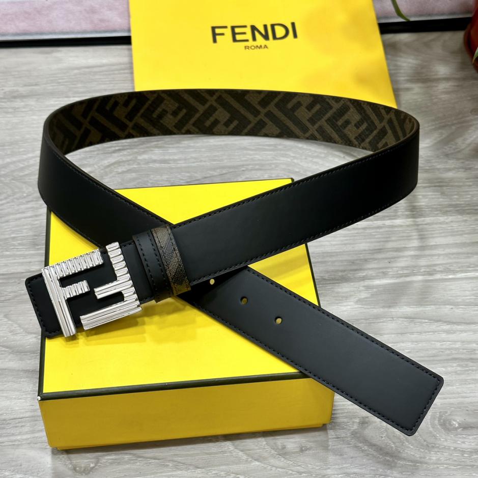 réplica,joyas,joyería,1:1,replica,fake,lujo,barato réplica,joyas,joyería,1:1,replica,fake,lujo,barato FENDI Cinturón reversible de doble presilla de 4,0 cm de ancho