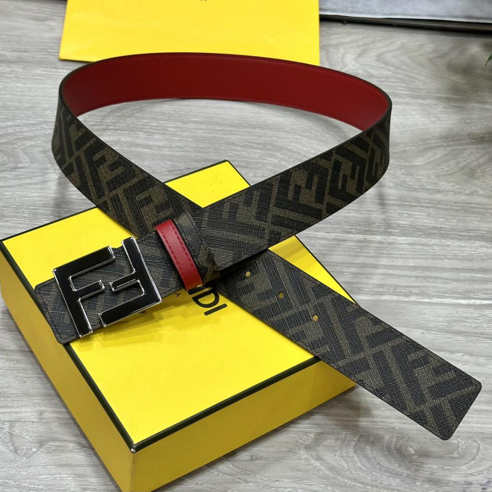 réplica,joyas,joyería,1:1,replica,fake,lujo,barato réplica,joyas,joyería,1:1,replica,fake,lujo,barato FENDI Cinturón reversible de doble presilla de 4,0 cm de ancho