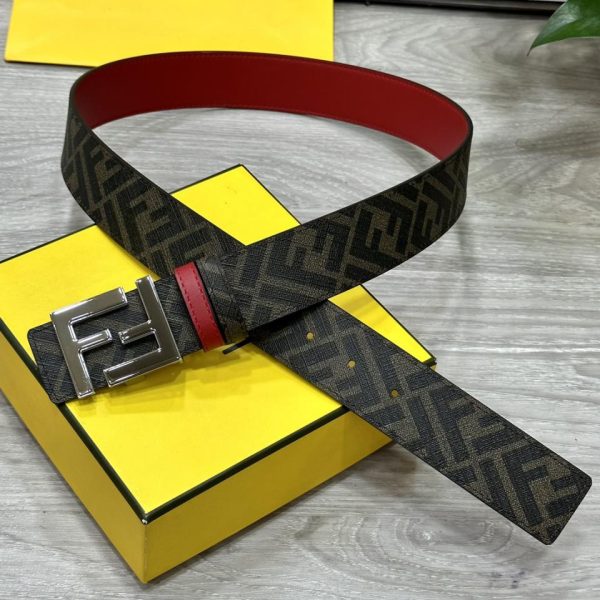 réplica,joyas,joyería,1:1,replica,fake,lujo,barato FENDI Cinturón reversible de doble presilla de 4,0 cm de ancho