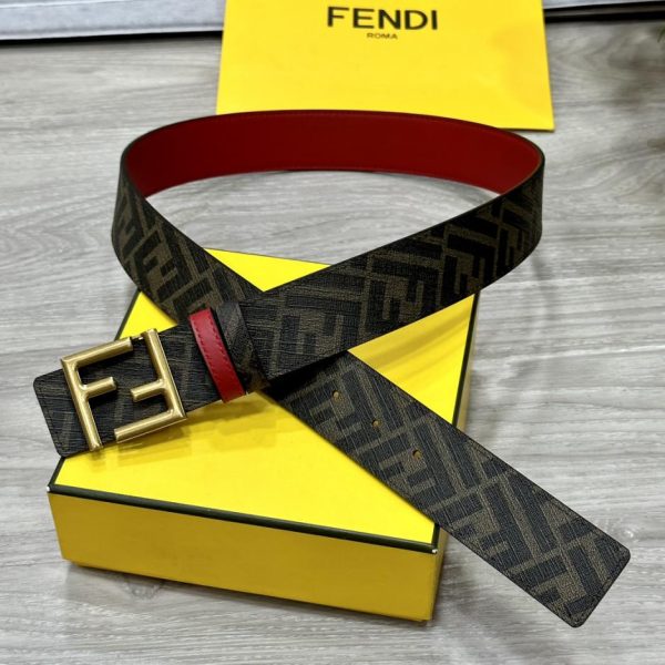 réplica,joyas,joyería,1:1,replica,fake,lujo,barato FENDI Cinturón reversible de doble presilla de 4,0 cm de ancho