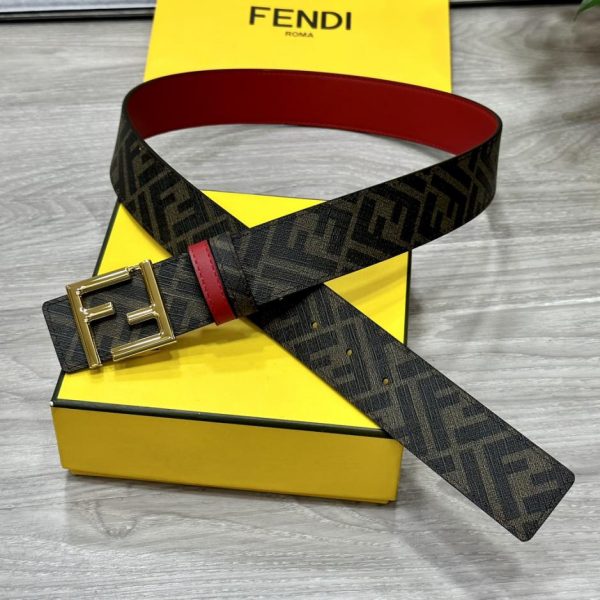 réplica,joyas,joyería,1:1,replica,fake,lujo,barato FENDI Cinturón reversible de doble presilla de 4,0 cm de ancho