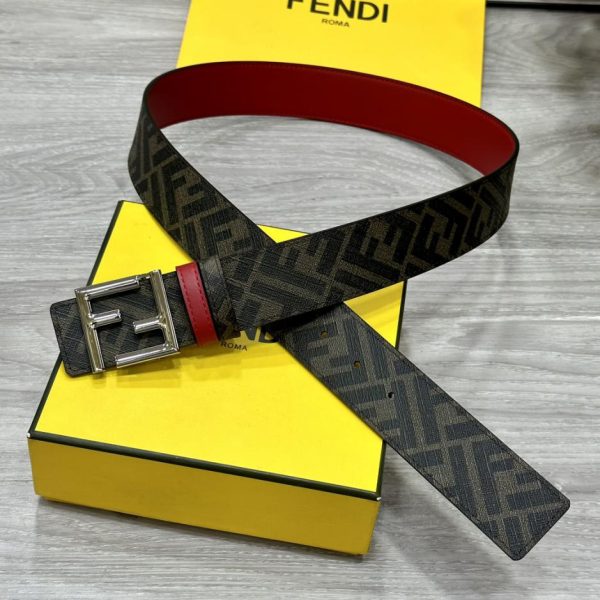 réplica,joyas,joyería,1:1,replica,fake,lujo,barato FENDI Cinturón reversible de doble presilla de 4,0 cm de ancho