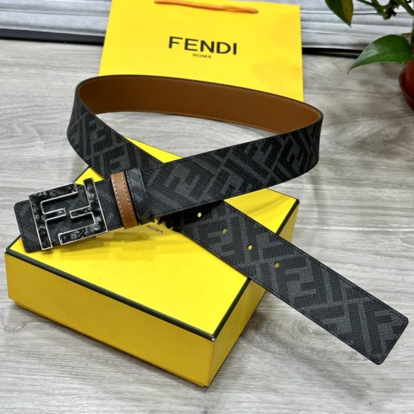 réplica,joyas,joyería,1:1,replica,fake,lujo,barato FENDI Cinturón reversible de doble presilla de 4,0 cm de ancho