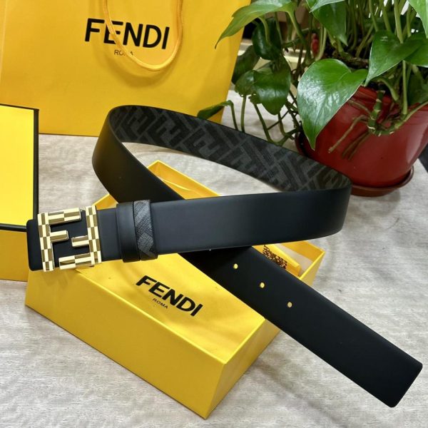 réplica,joyas,joyería,1:1,replica,fake,lujo,barato FENDI Cinturón reversible de doble presilla de 4,0 cm de ancho