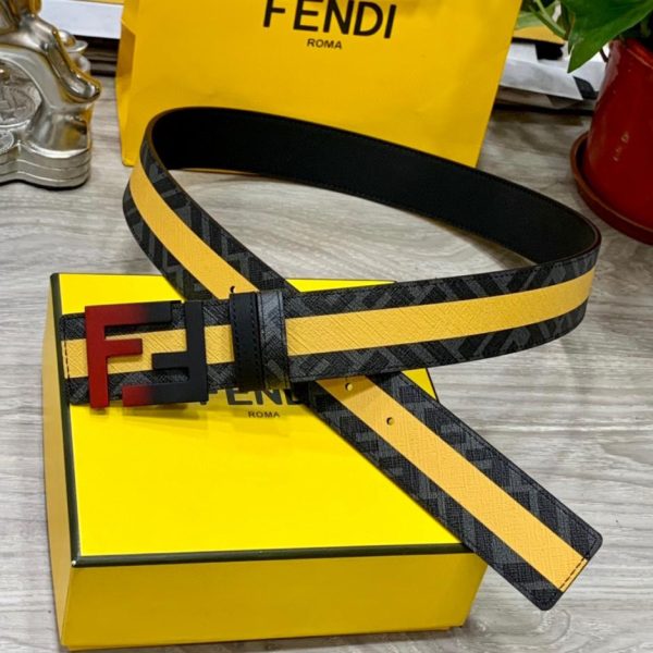 réplica,joyas,joyería,1:1,replica,fake,lujo,barato FENDI Cinturón reversible de doble presilla de 4,0 cm de ancho