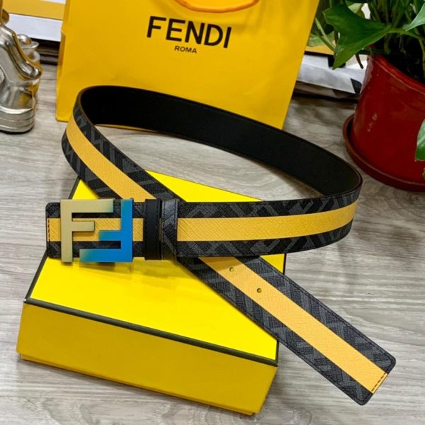 réplica,joyas,joyería,1:1,replica,fake,lujo,barato FENDI Cinturón reversible de doble presilla de 4,0 cm de ancho