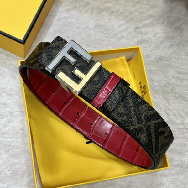 réplica,joyas,joyería,1:1,replica,fake,lujo,barato FENDI Cinturón reversible de doble presilla de 4,0 cm de ancho