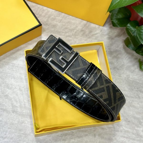 réplica,joyas,joyería,1:1,replica,fake,lujo,barato FENDI Cinturón reversible de doble presilla de 4,0 cm de ancho