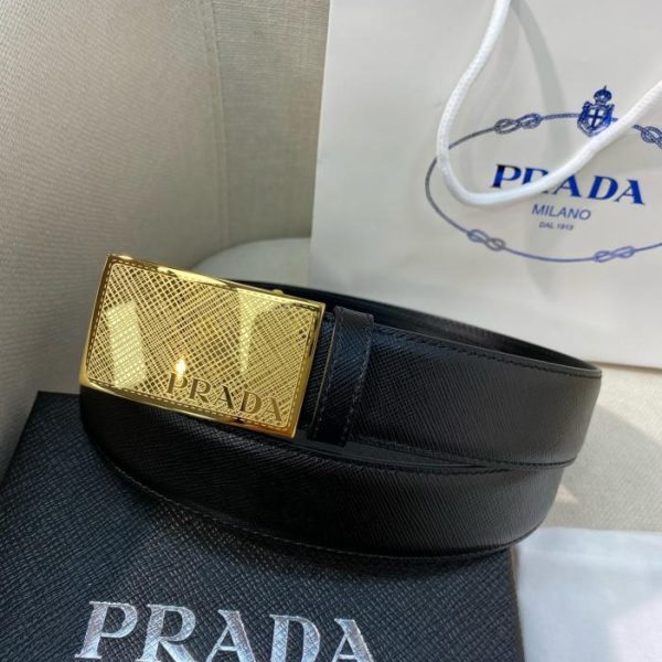 réplica,joyas,joyería,1:1,replica,fake,lujo,barato Cinturón de hombre PRADA – Ancho 34MM