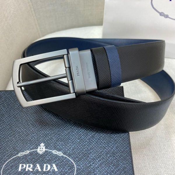 réplica,joyas,joyería,1:1,replica,fake,lujo,barato Cinturón de hombre PRADA de 3,4 cm de ancho.