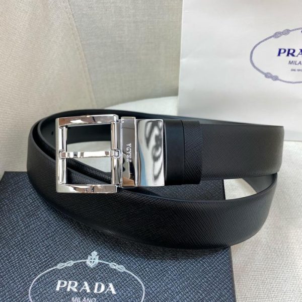 réplica,joyas,joyería,1:1,replica,fake,lujo,barato Cinturón de hombre PRADA de 3,4 cm de ancho.