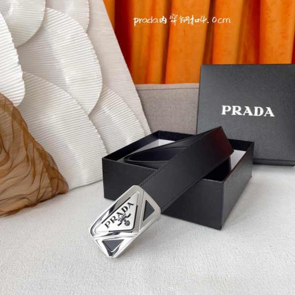 réplica,joyas,joyería,1:1,replica,fake,lujo,barato PRADA hombre ancho 4.0cm