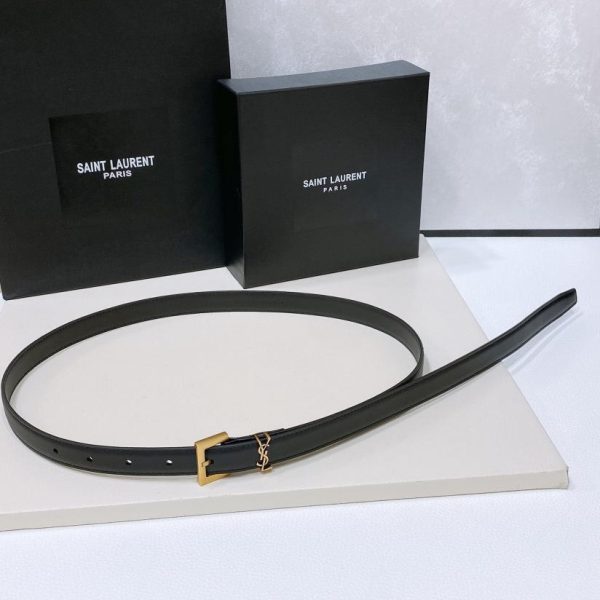 réplica,joyas,joyería,1:1,replica,fake,lujo,barato Cinturón de piel de oveja YSL de 2,0 cm de ancho