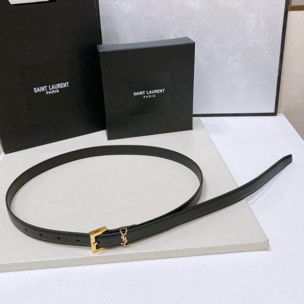 réplica,joyas,joyería,1:1,replica,fake,lujo,barato Cinturón de piel de oveja YSL de 2,0 cm de ancho