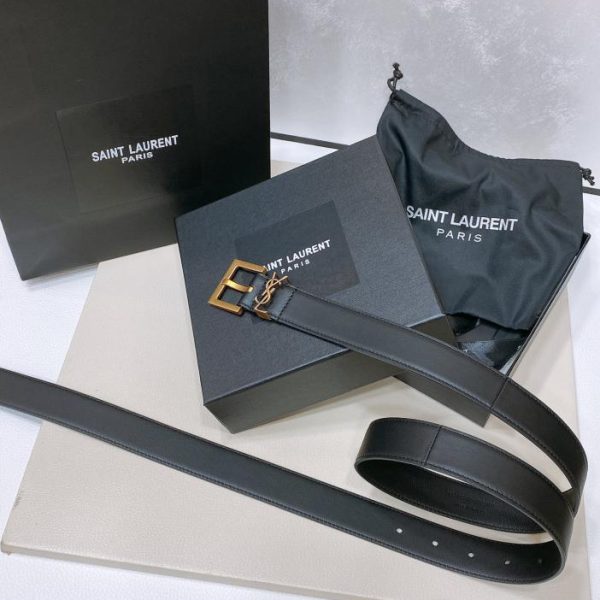 réplica,joyas,joyería,1:1,replica,fake,lujo,barato Cinturón con estampado de corteza YSL