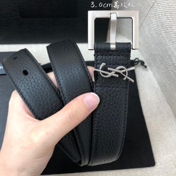 réplica,joyas,joyería,1:1,replica,fake,lujo,barato Cinturón YSL con guijarros 3.0cm