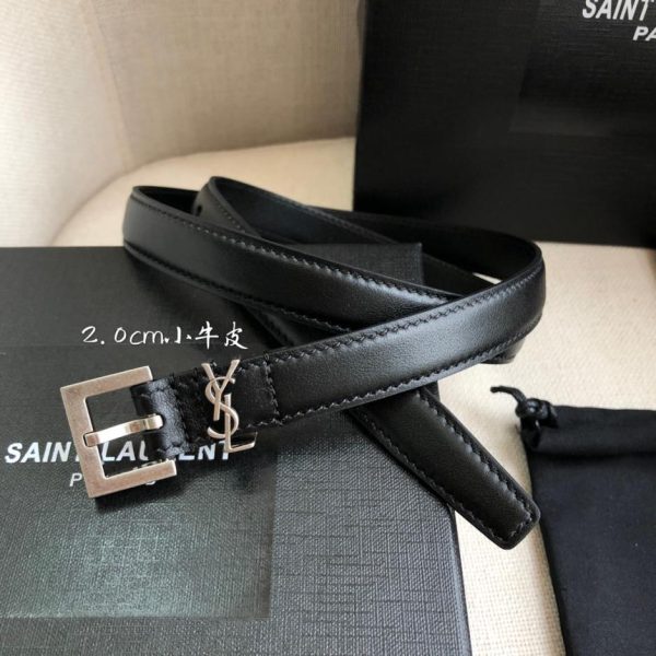 réplica,joyas,joyería,1:1,replica,fake,lujo,barato Cinturón liso YSL 2.0cm