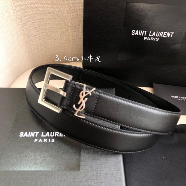 réplica,joyas,joyería,1:1,replica,fake,lujo,barato Cinturón liso YSL 3.0cm