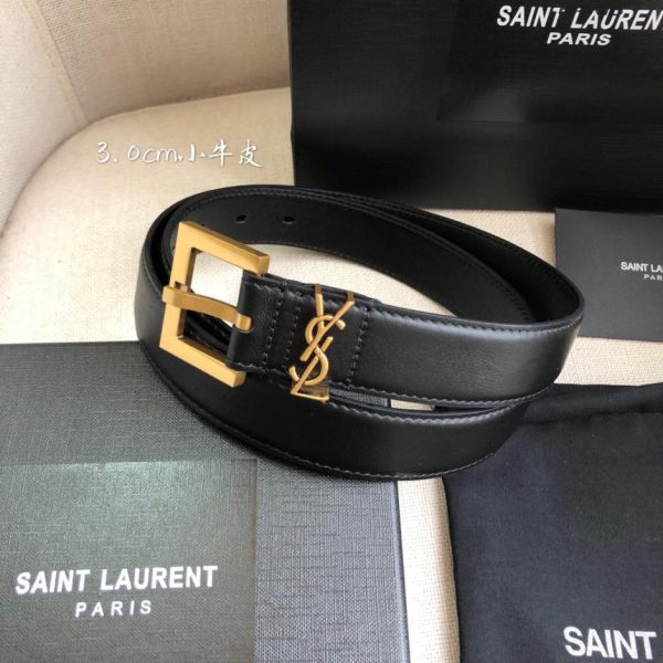 réplica,joyas,joyería,1:1,replica,fake,lujo,barato Cinturón liso YSL 3.0cm