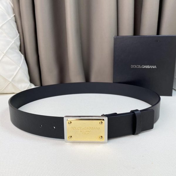 réplica,joyas,joyería,1:1,replica,fake,lujo,barato Cinturón clásico con hebilla de letra D&G, ancho 3,8 cm