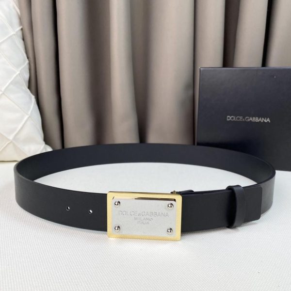 réplica,joyas,joyería,1:1,replica,fake,lujo,barato Cinturón clásico con hebilla de letra D&G, ancho 3,8 cm