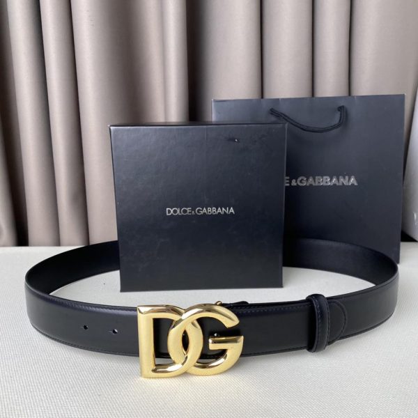 réplica,joyas,joyería,1:1,replica,fake,lujo,barato Cinturón clásico con hebilla de letra D&G, ancho 3,8 cm