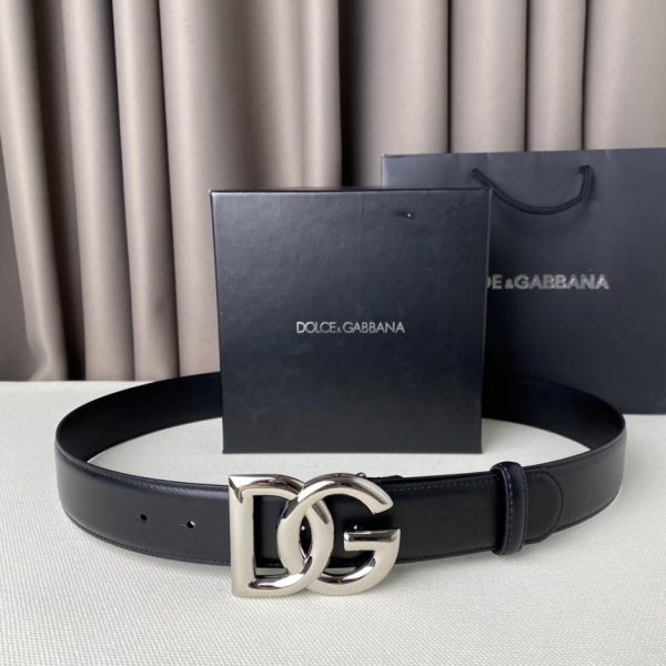 réplica,joyas,joyería,1:1,replica,fake,lujo,barato Cinturón clásico con hebilla de letra D&G, ancho 3,8 cm